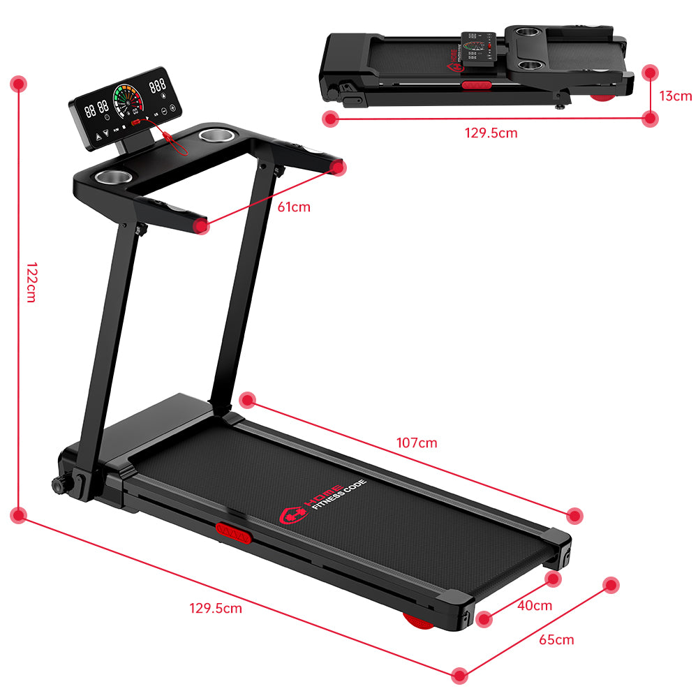 Folding Treadmill Q8 Pro, 0.6-8.7MPH, 20% Auto Incline, Touch Control