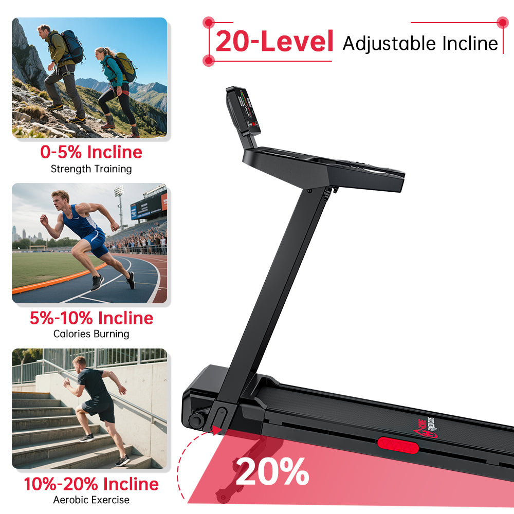 Folding Treadmill Q8 Pro, 0.6-8.7MPH, 20% Auto Incline, Touch Control