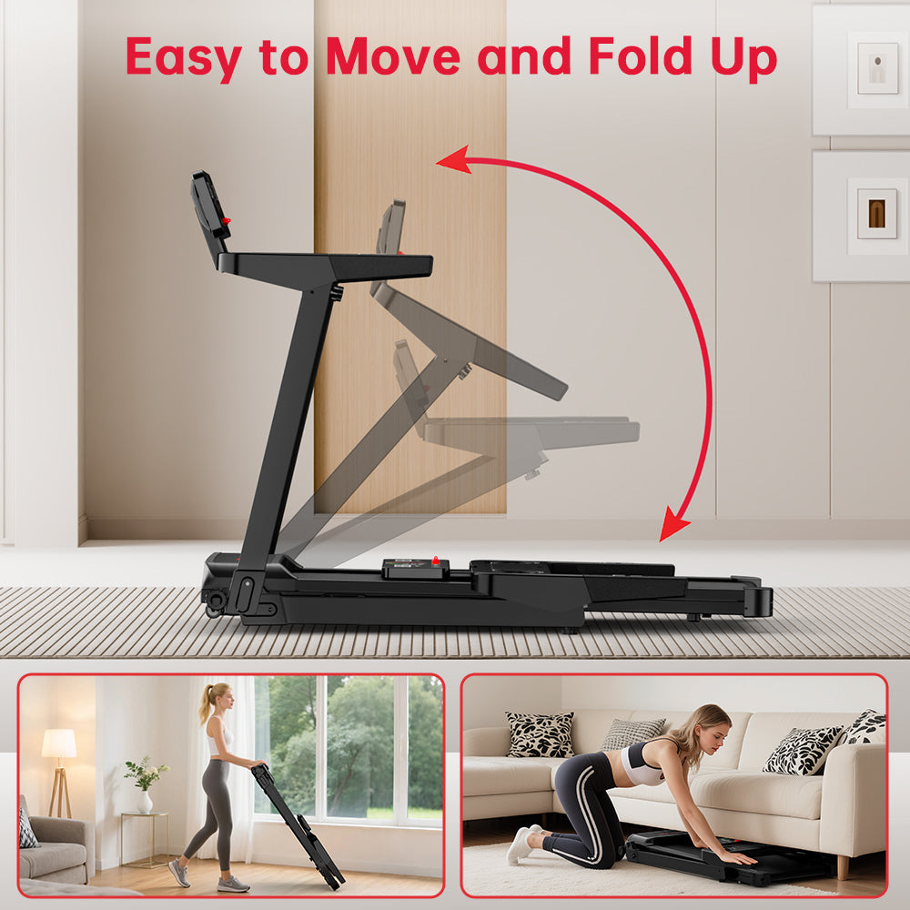 Folding Treadmill Q8, Speed 0.6-7.5MPH, 5% Manual Incline