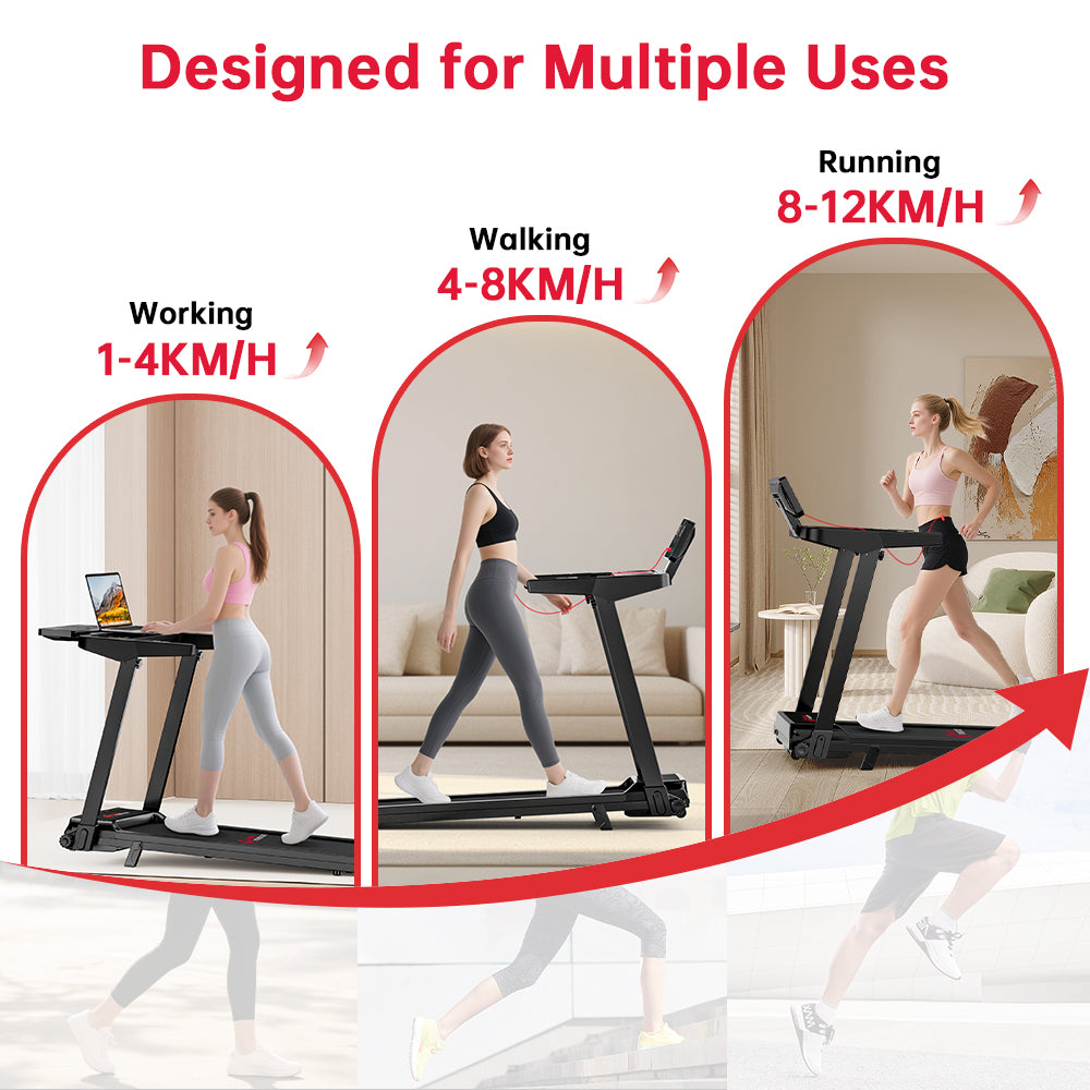 Folding Treadmill Q8, Speed 0.6-7.5MPH, 5% Manual Incline