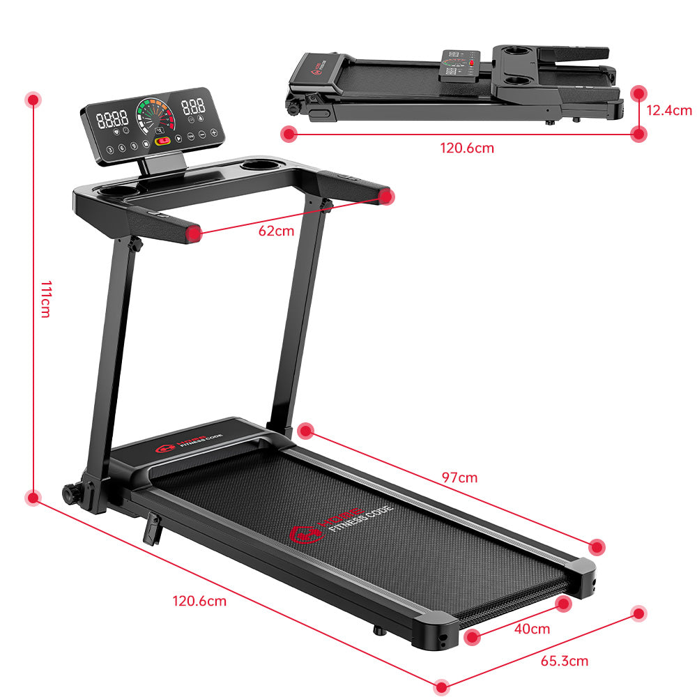 Folding Treadmill Q8, Speed 0.6-7.5MPH, 5% Manual Incline