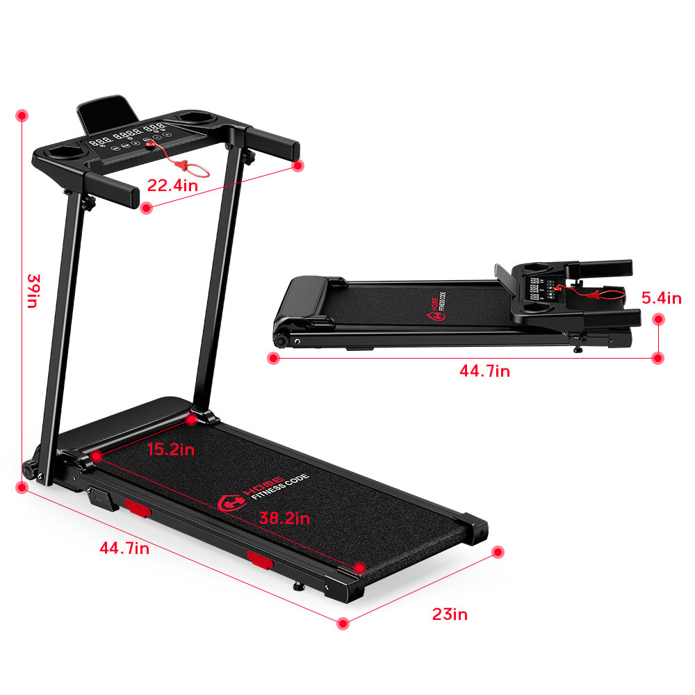 Folding Treadmill Q5 with Incline, Brushless Motor, Speed 0.6-7.5MPH