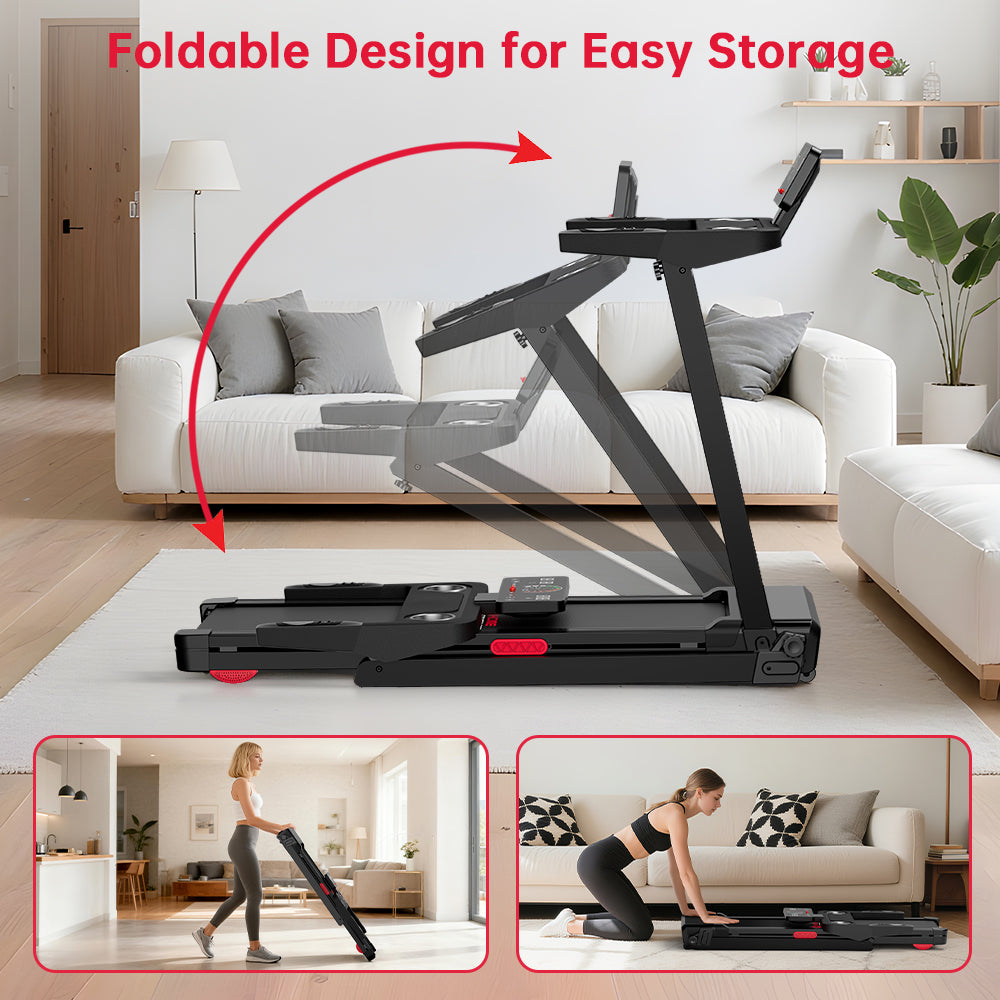 Folding Treadmill Q8 Pro, 0.6-8.7MPH, 20% Auto Incline, Touch Control