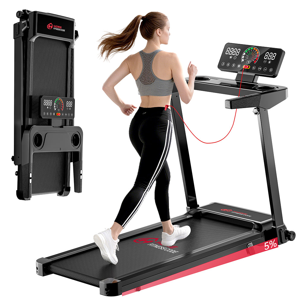 Folding Treadmill Q8, Speed 0.6-7.5MPH, 5% Manual Incline