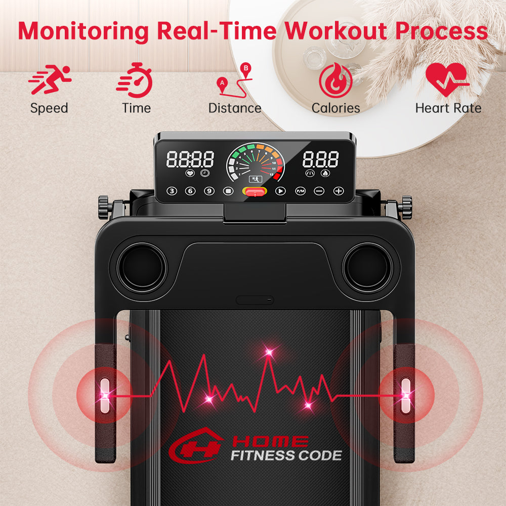 Folding Treadmill Q8, Speed 0.6-7.5MPH, 5% Manual Incline