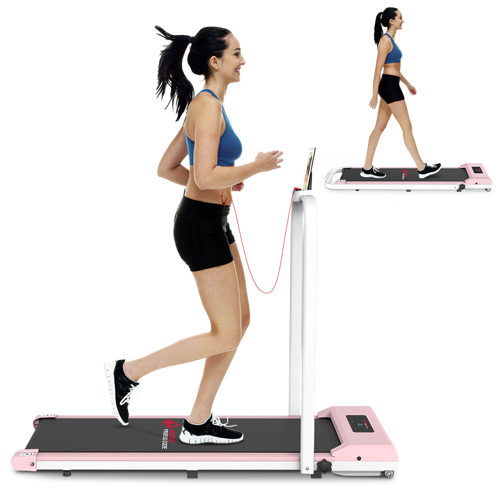 2 in 1 Folding Treadmill, Under Desk Treadmill 0.6-6.2MPH Walking Jogg -  HomeFitnessCode - US